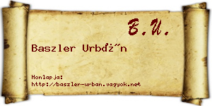 Baszler Urbán névjegykártya